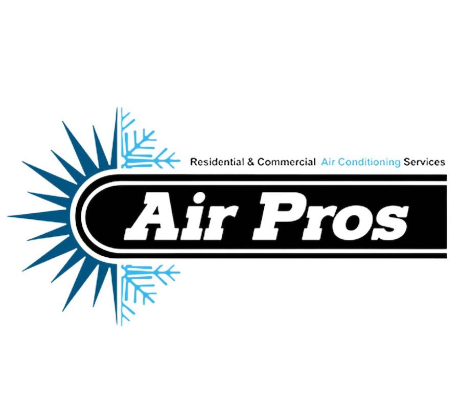 Air Pros USA logo with blue sun and snowflake design, featuring "Residential & Commercial Air Conditioning Services" above the company name—recognized by the South Florida Business Journal as a Business of the Year.